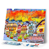 Diamond Painting - Colorful Swiss village