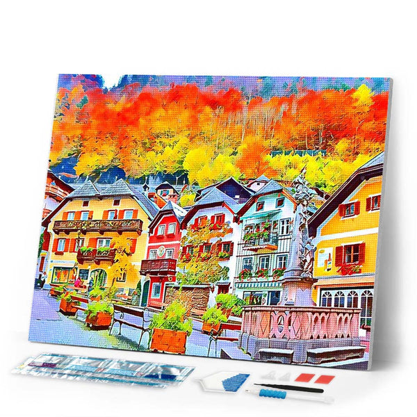 Diamond Painting - Colorful Swiss village