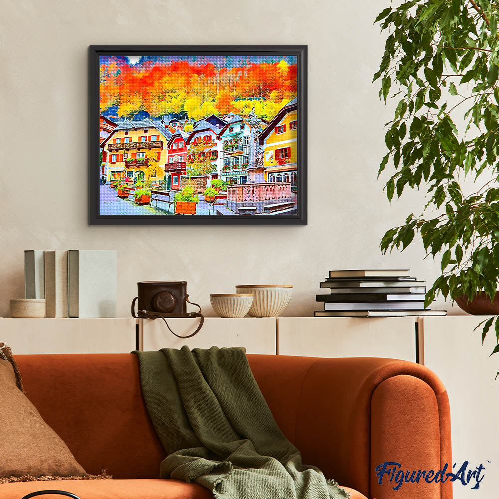 Diamond Painting - Colorful Swiss village