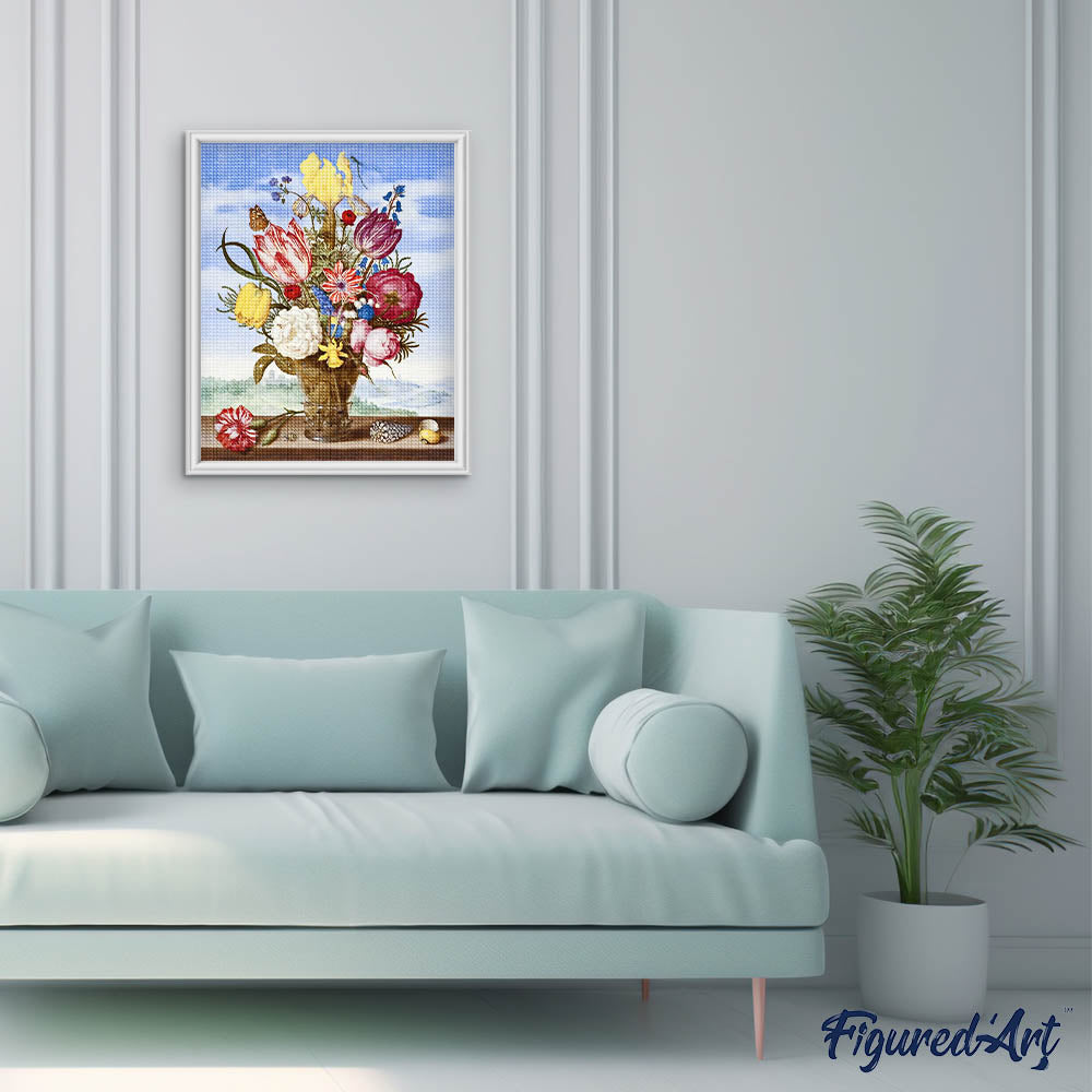 Diamond Painting - Bouquet of flowers - Ambrosius bosschaert