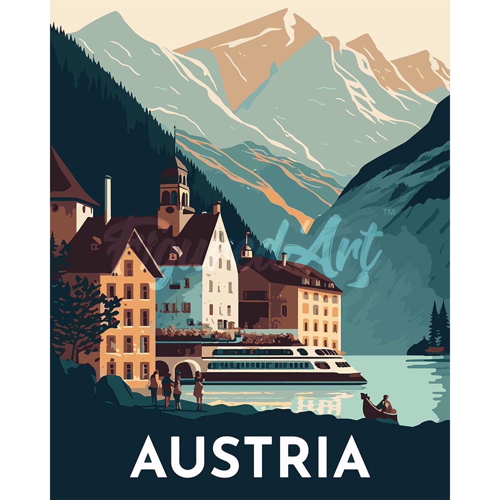 Diamond Painting - Travel Poster Hallstatt