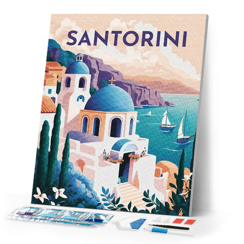 Diamond Painting - Travel Poster Santorini