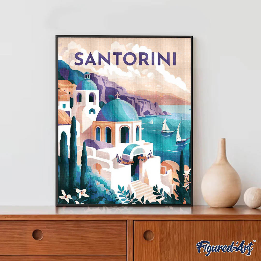 Diamond Painting - Travel Poster Santorini
