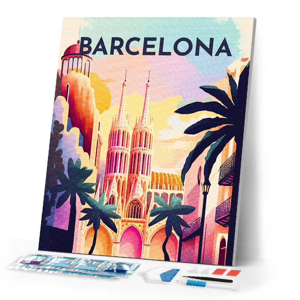Diamond Painting - Travel Poster Barcelona