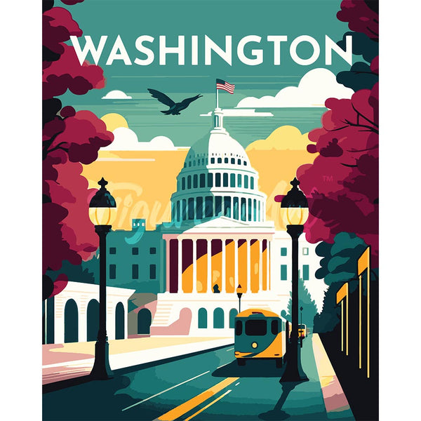 Diamond Painting - Travel Poster Washington