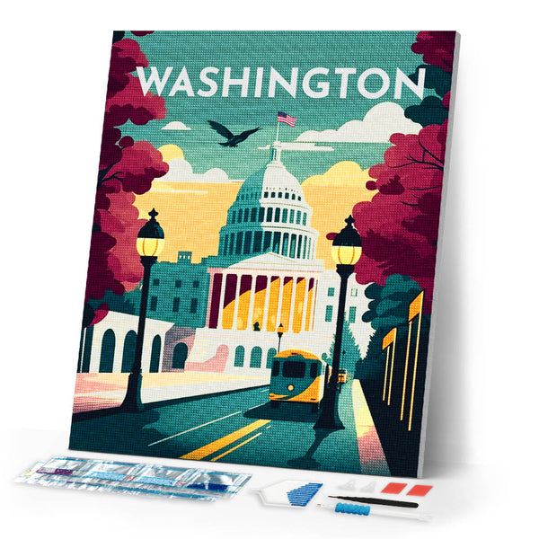 Diamond Painting - Travel Poster Washington