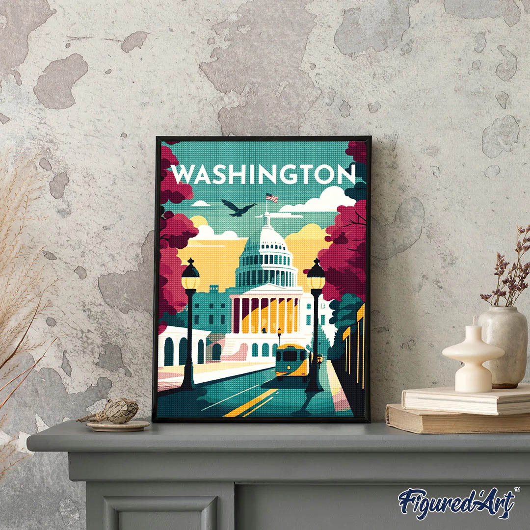 Diamond Painting - Travel Poster Washington