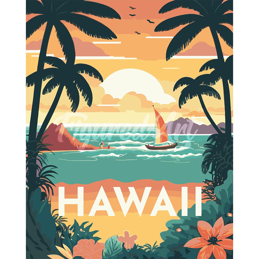 Diamond Painting - Travel Poster Hawaii