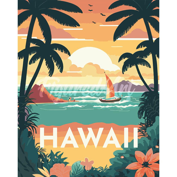 Diamond Painting - Travel Poster Hawaii