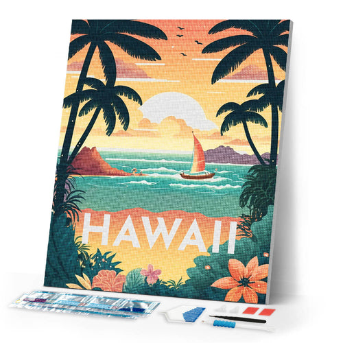 Diamond Painting - Travel Poster Hawaii