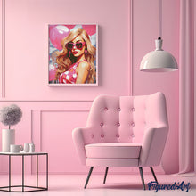 Load image into Gallery viewer, Diamond Painting - Pink Balloons and the Diva