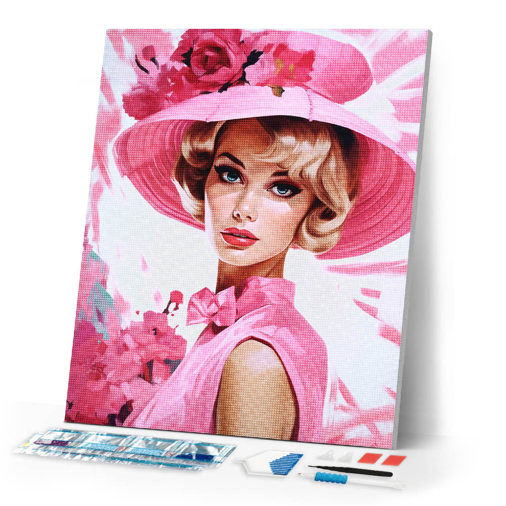 Diamond Painting - Diva in a Pink Chapeau