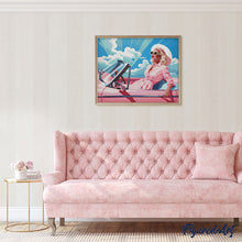 Load image into Gallery viewer, Diamond Painting - Diva in a Pink Retro Car