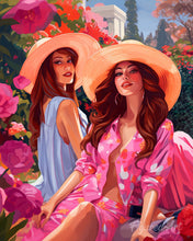 Load image into Gallery viewer, Diamond Painting - Sisters in a Pink Garden