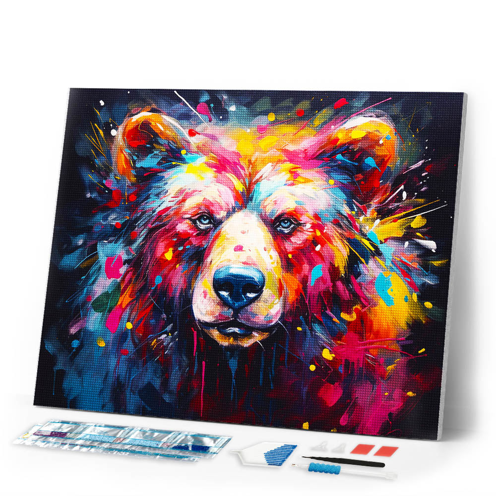 Diamond Painting - Colorful Abstract Bear