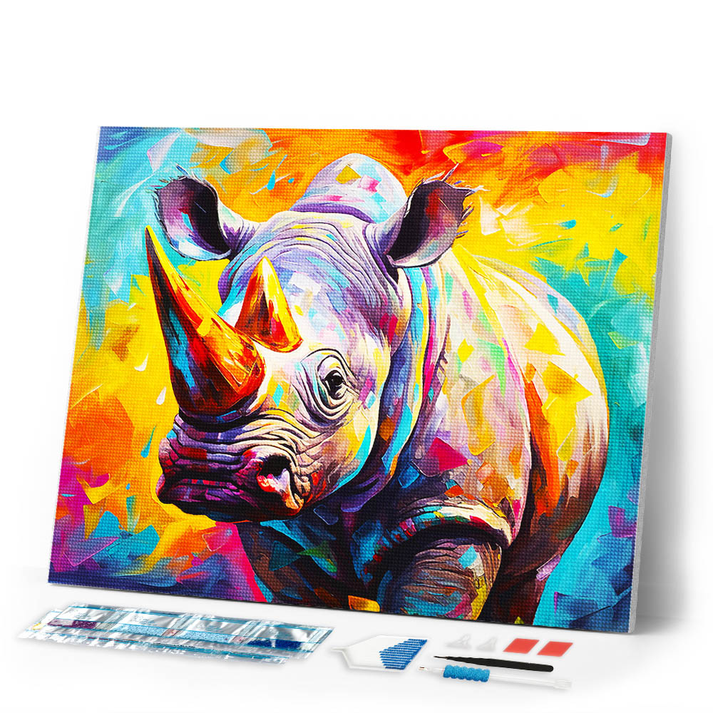 Diamond Painting - Colorful Abstract Rhinoceros