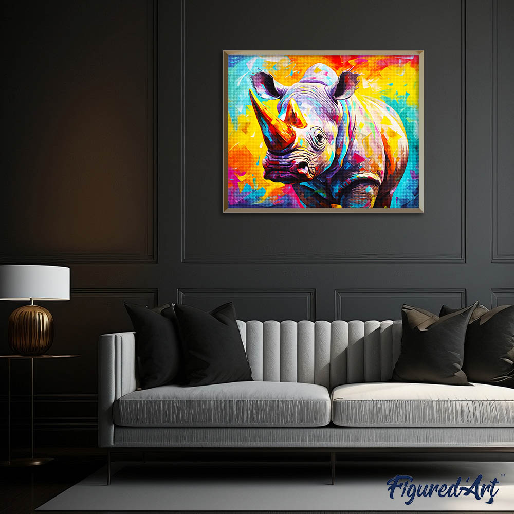 Diamond Painting - Colorful Abstract Rhinoceros