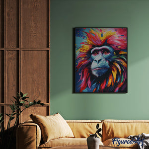 Diamond Painting - Colorful Abstract Baboon