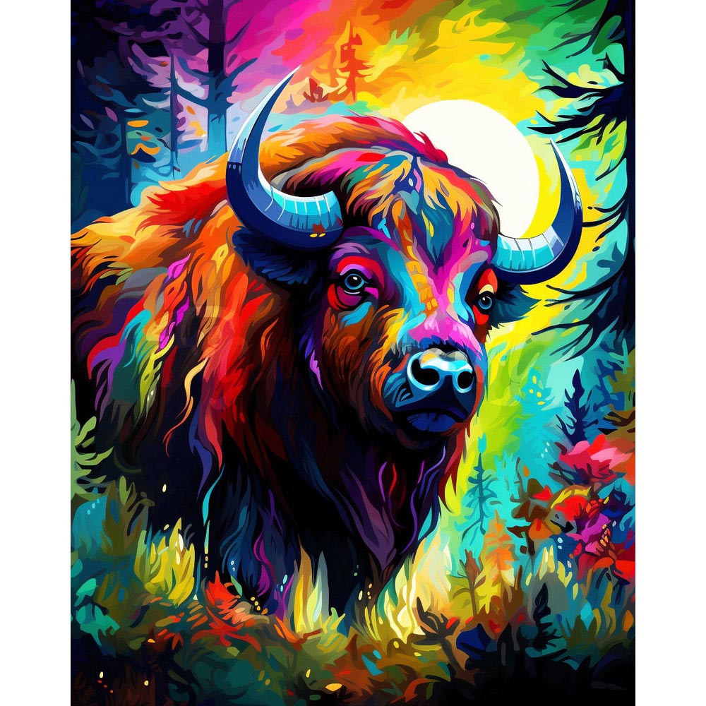Diamond Painting - Colorful Abstract Bison