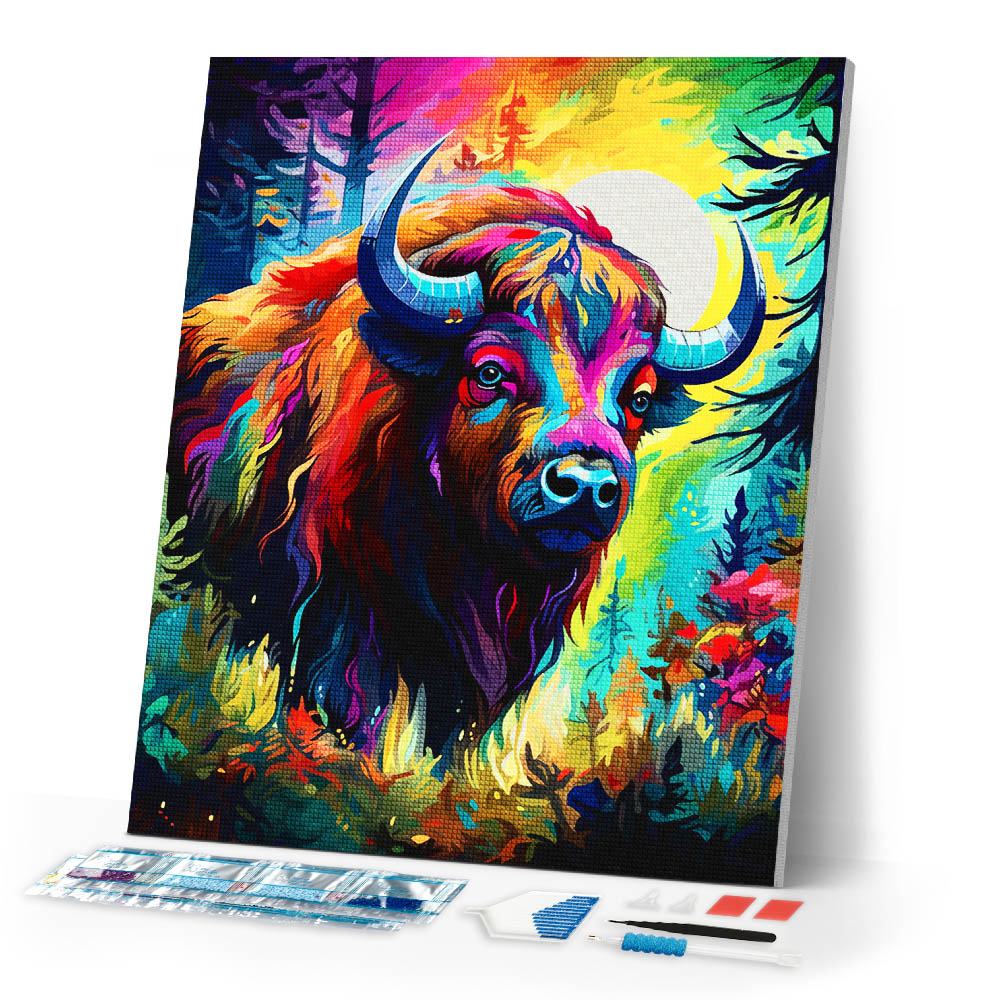 Diamond Painting - Colorful Abstract Bison