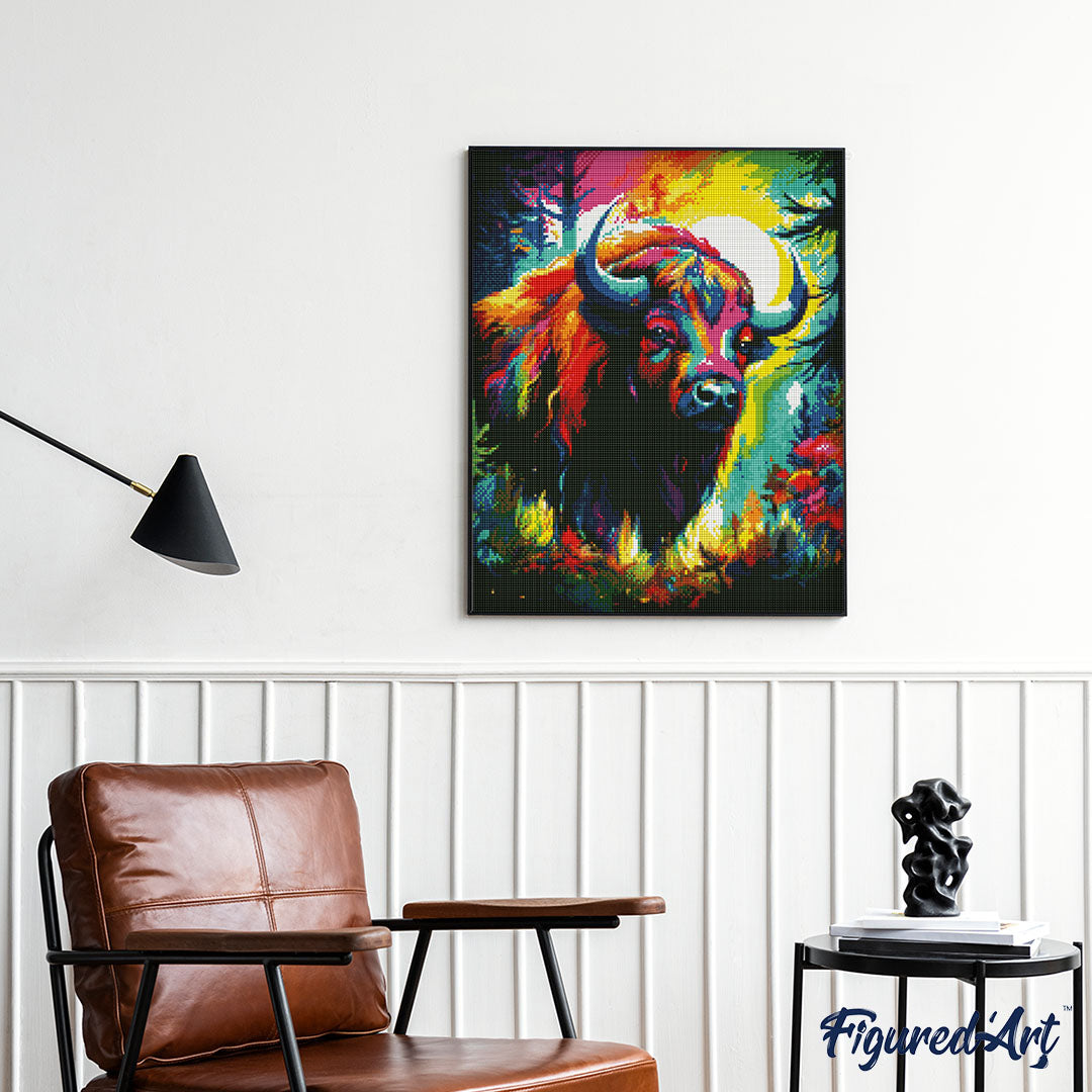 Diamond Painting - Colorful Abstract Bison