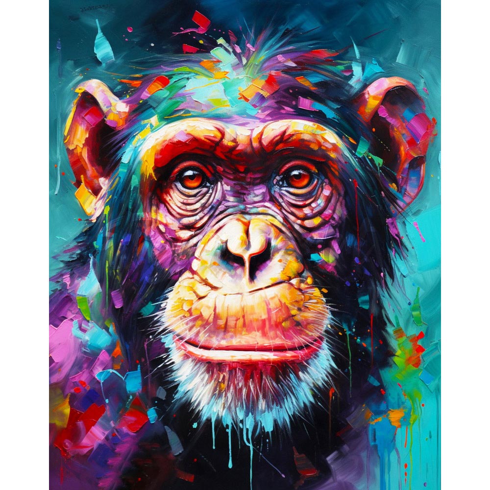 Diamond Painting - Colorful Abstract Chimpanzee