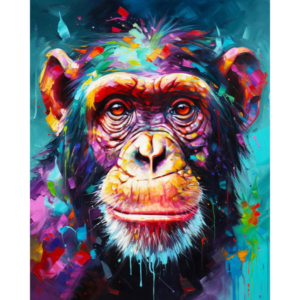 Diamond Painting - Colorful Abstract Chimpanzee
