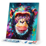 Diamond Painting - Colorful Abstract Chimpanzee