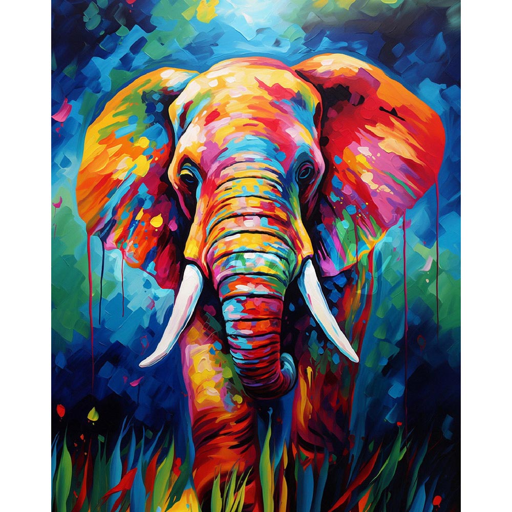 Diamond Painting - Colorful Abstract Elephant – Figured'Art