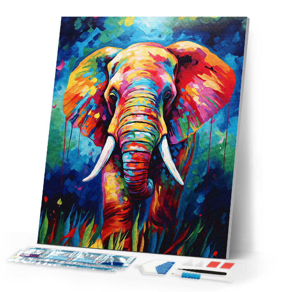 Diamond Painting - Colorful Abstract Elephant – Figured'Art