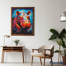 Load image into Gallery viewer, Diamond Painting - Colorful Abstract Hippo