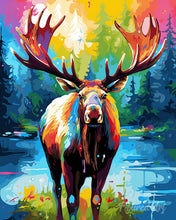 Load image into Gallery viewer, Diamond Painting - Colorful Abstract Moose