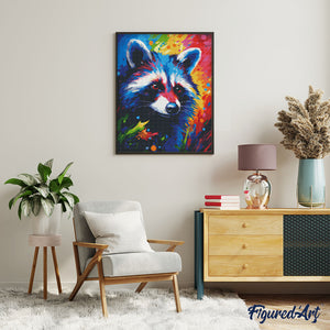 Diamond Painting - Colorful Abstract Raccoon