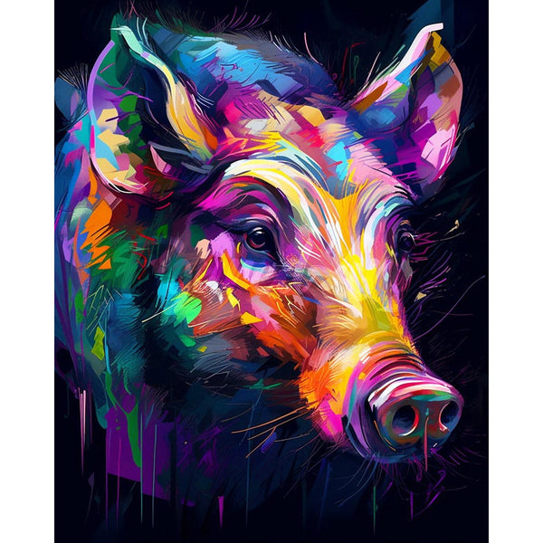 Diamond Painting - Colorful Abstract Wild boar