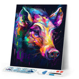 Diamond Painting - Colorful Abstract Wild boar
