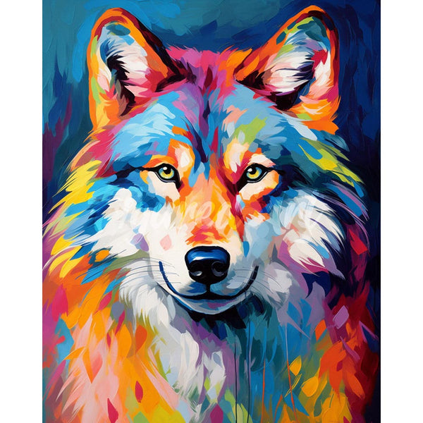 Diamond Painting - Colorful Abstract Wolf