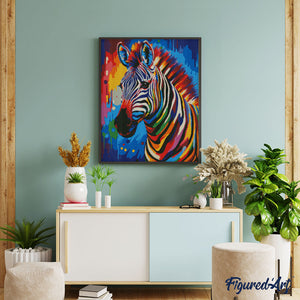 Diamond Painting - Colorful Abstract Zebra