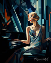Load image into Gallery viewer, Diamond Painting - Art Deco Woman at a Piano
