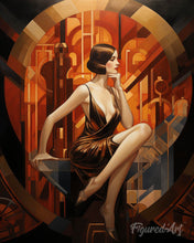 Load image into Gallery viewer, Diamond Painting - Sitting Art Deco Woman