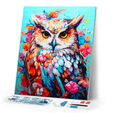 Diamond Painting - Colorful Owl in Bloom