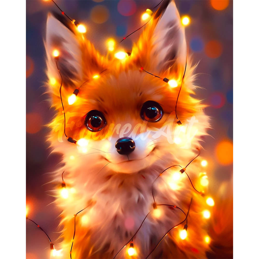 Diamond Painting - Little Fox with light bulbs