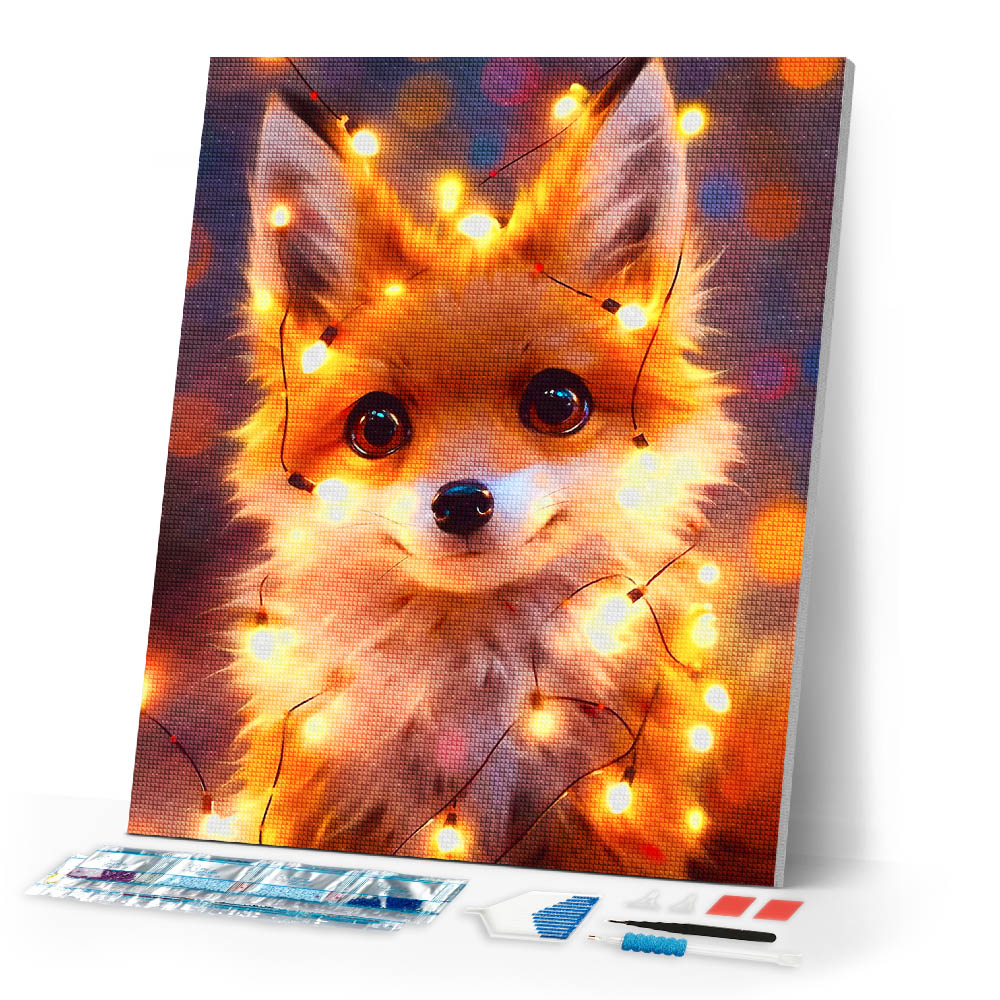 Diamond Painting - Little Fox with light bulbs
