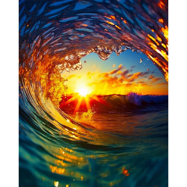 Diamond Painting - The Wave and Sunset
