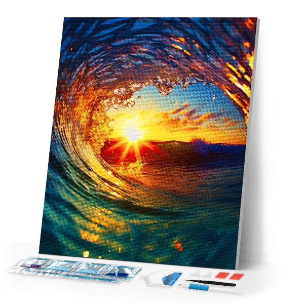 Diamond Painting - The Wave and Sunset