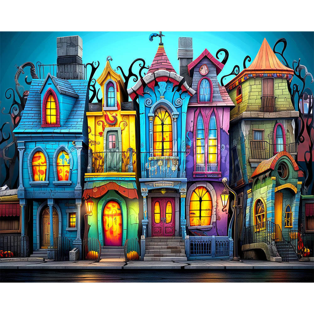 Diamond Painting - Colorful Gothic Houses