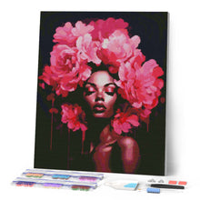 Load image into Gallery viewer, Diamond Painting - Peonies Hair Lady
