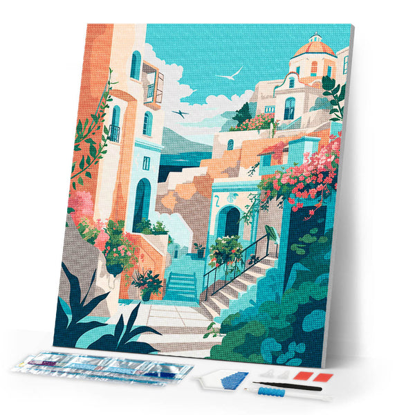 Diamond Painting - Santorini in Bloom