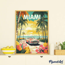 Load image into Gallery viewer, Diamond Painting - Travel  Poster Miami Sunset