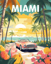 Load image into Gallery viewer, Diamond Painting - Travel  Poster Miami Sunset