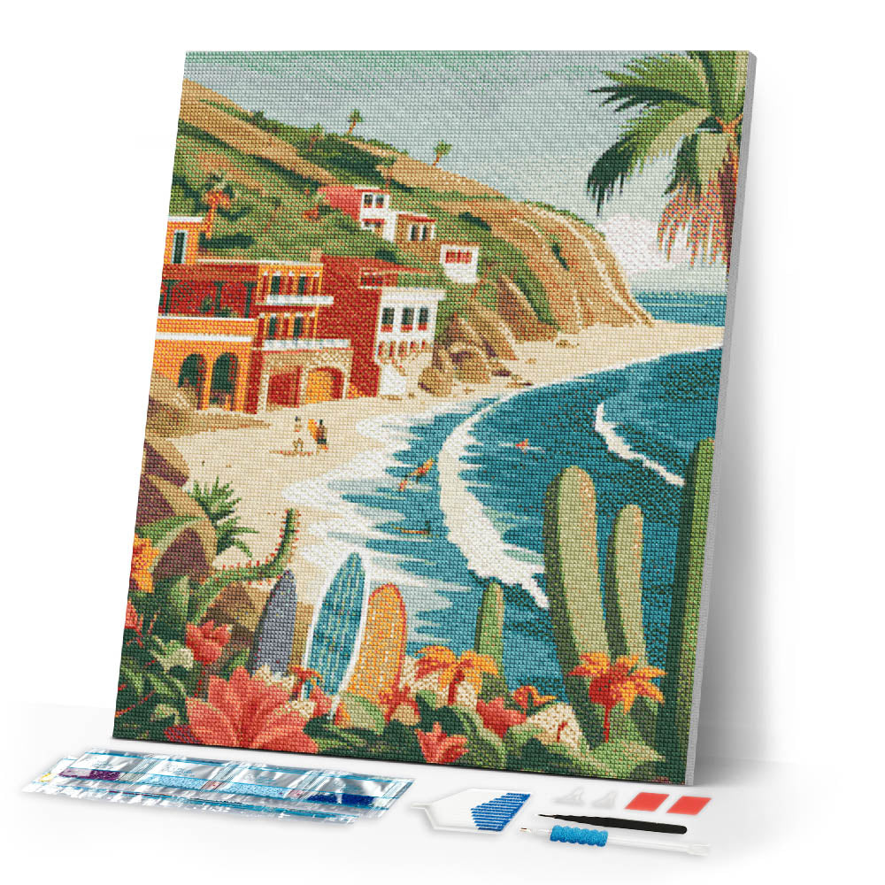 Diamond Painting - Coastal surfing
